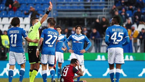 Brescia Cagliari espulsione Balotelli Fotolive